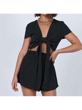Princess Polly Pure Rhythm Playsuit Black  Size 8 NWOT